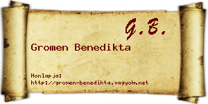 Gromen Benedikta névjegykártya